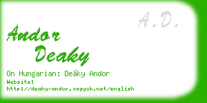 andor deaky business card